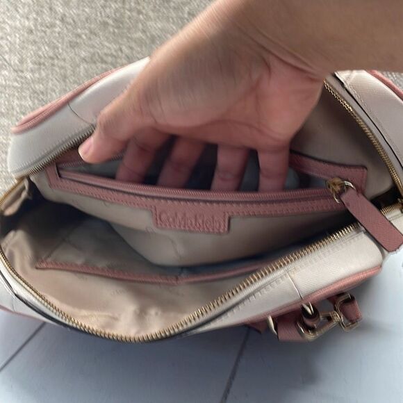 Calvin Klein Crossbody Pink and White Bag Saffiano Leather Minimalist Dome Purse - Picture 9 of 12